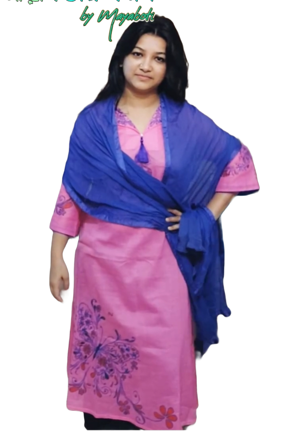 Titli-Fusion Hand-Painted Single Ready Kurti/Top