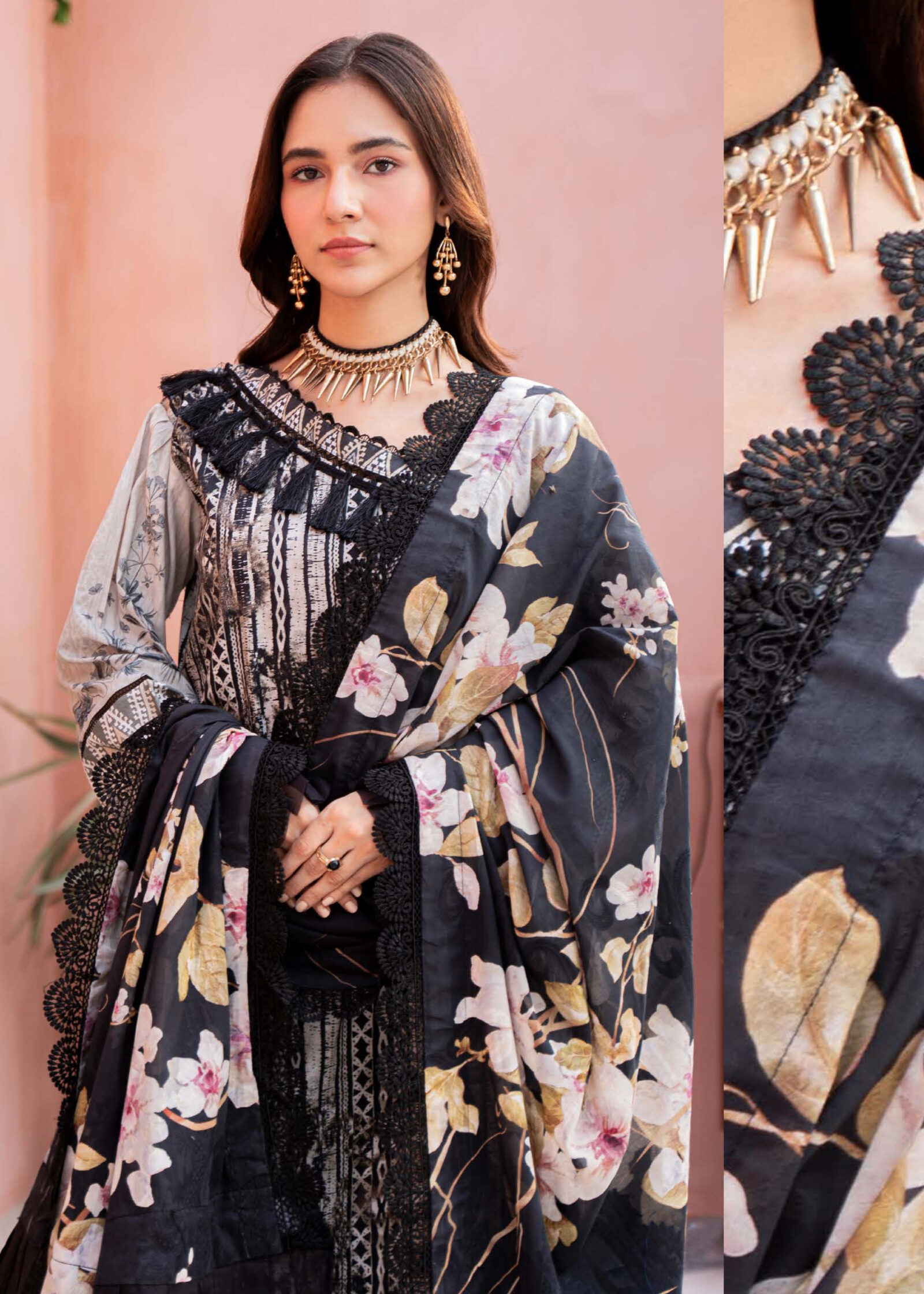 Alzohaib Cambric Prints Lawn Jacquard Dupatta Edition '24
