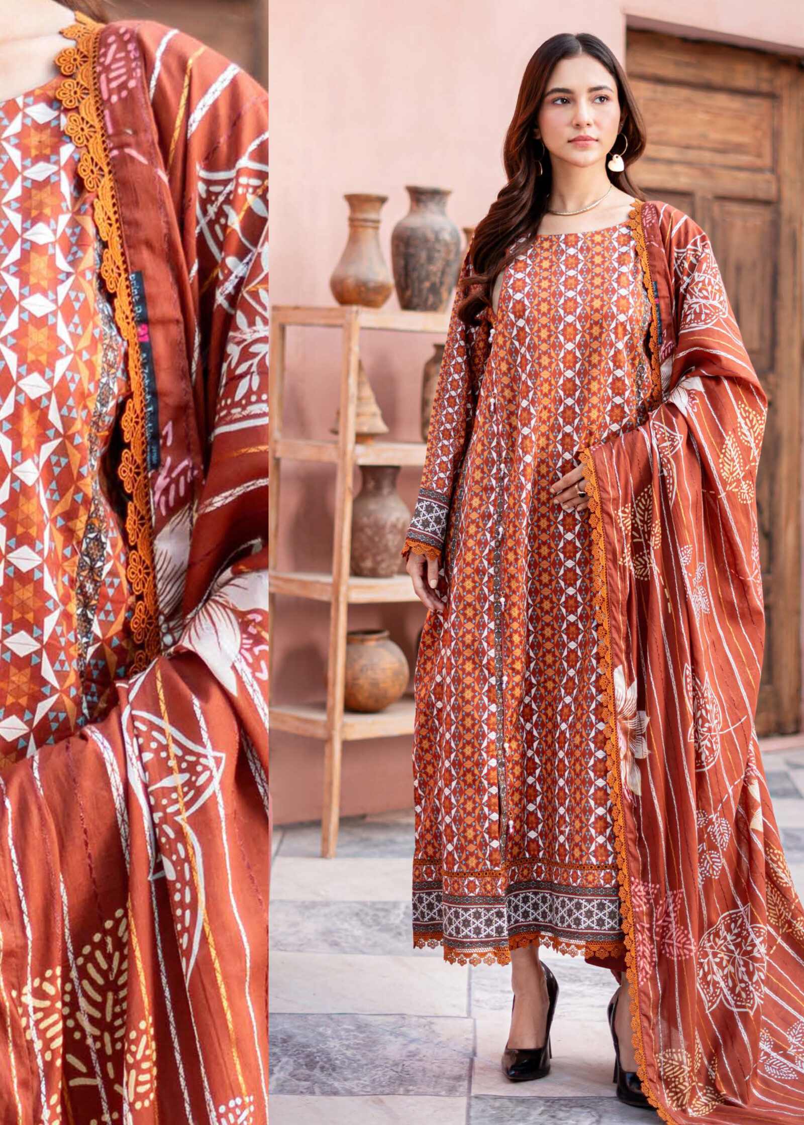 Alzohaib Cambric Prints Lawn Jacquard Dupatta Edition '24