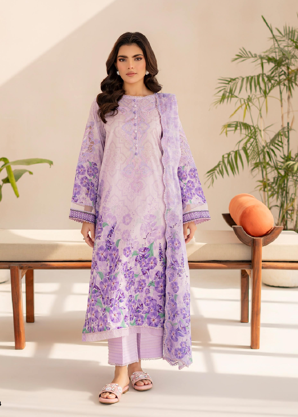 Rang E Haya Neck Embroidered Digital Printed Lawn '25 by Gulljee