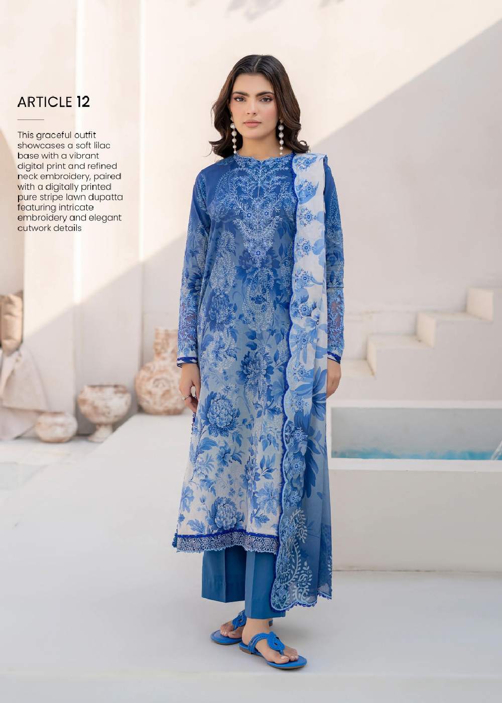 Rang E Haya Neck Embroidered Digital Printed Lawn '25 by Gulljee