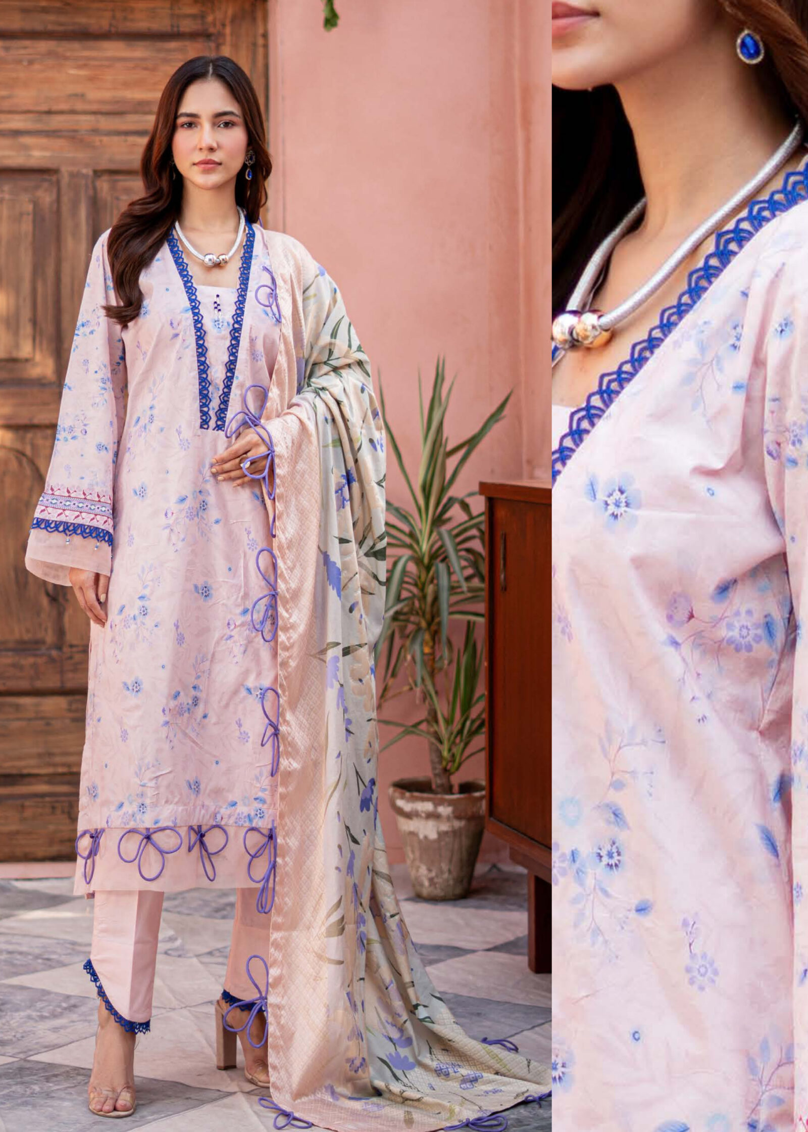 Alzohaib Cambric Prints Lawn Jacquard Dupatta Edition '24
