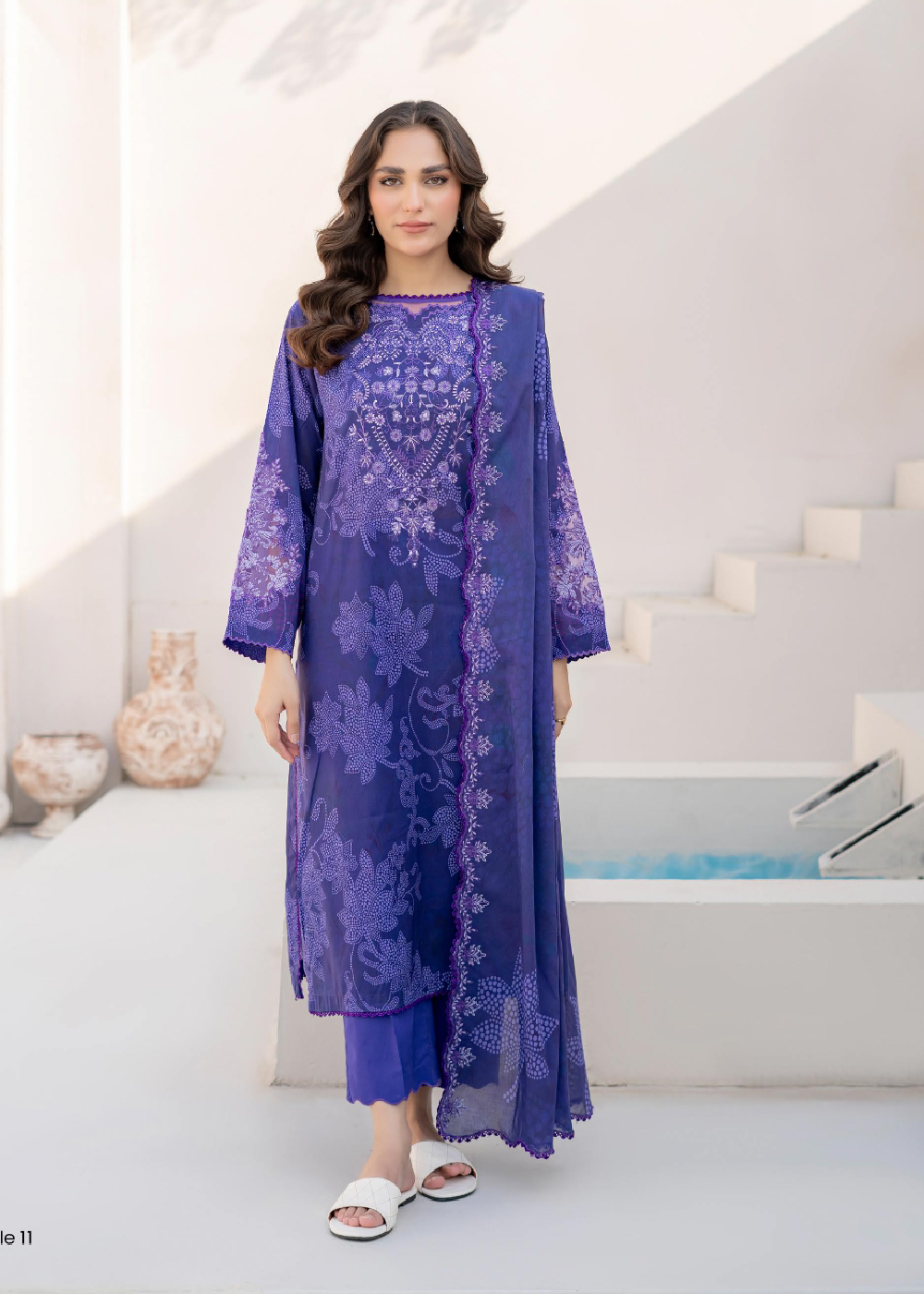 Rang E Haya Neck Embroidered Digital Printed Lawn '25 by Gulljee