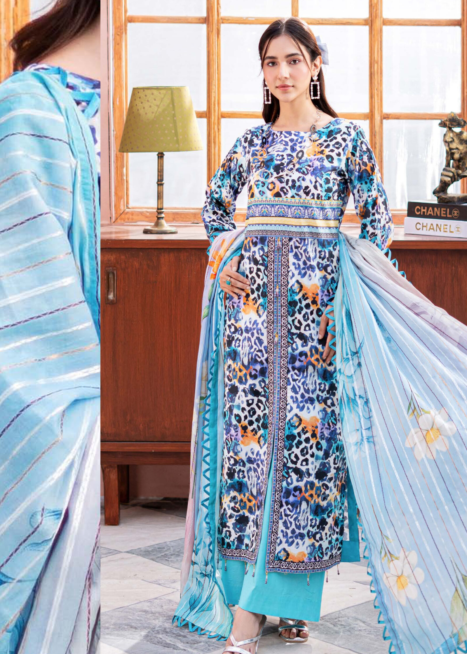 Alzohaib Cambric Prints Lawn Jacquard Dupatta Edition '24