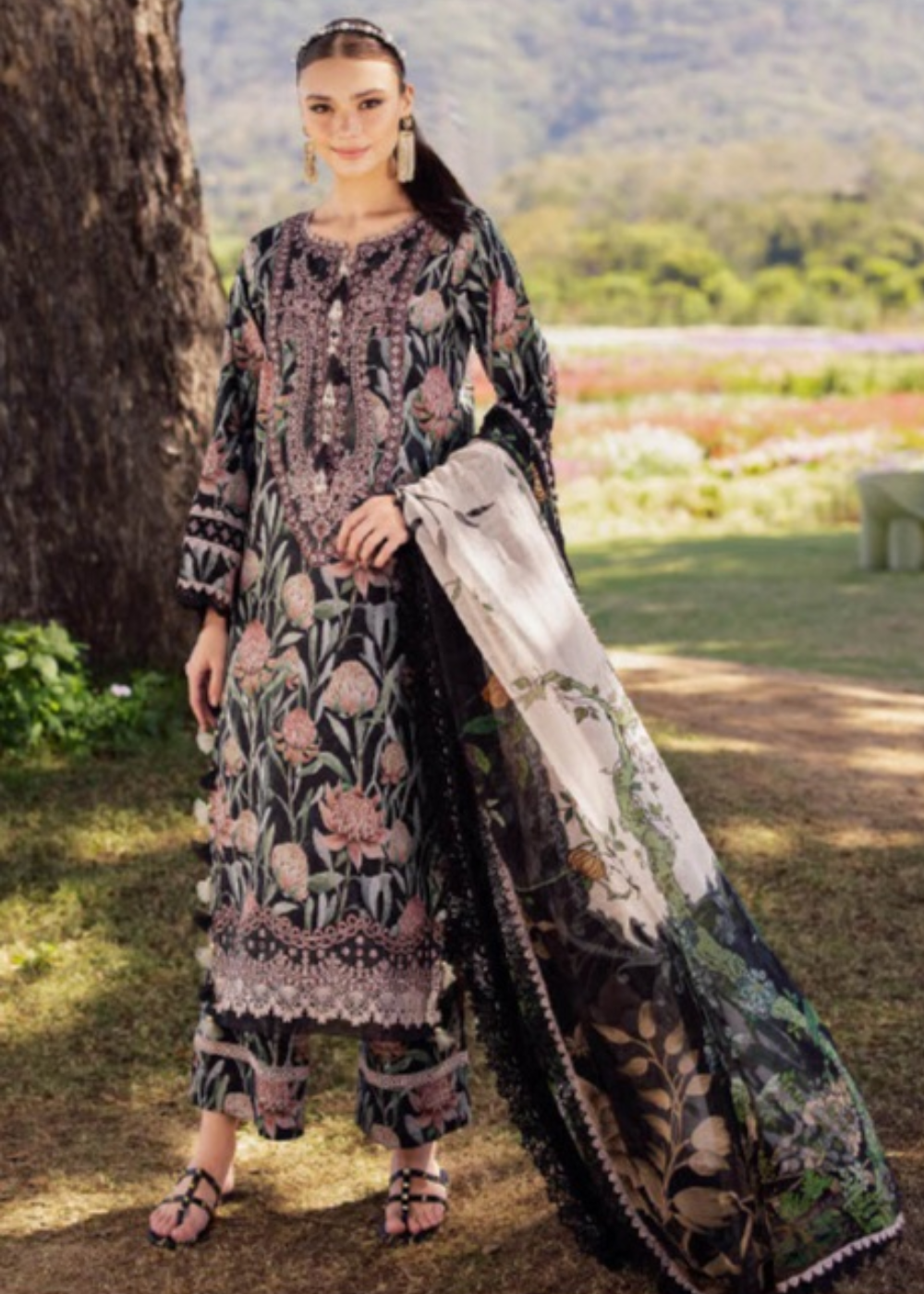 Jade Flora | Chikan & Printed Lawn '25