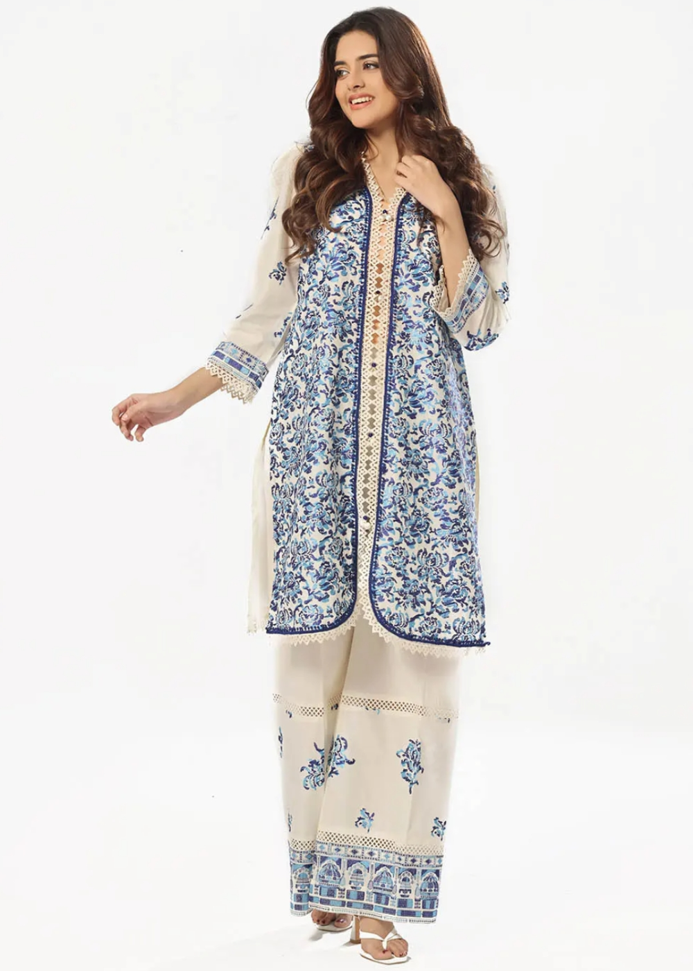 Gul Ahmed | 2Pc Unstitched | Schiffli Embroidered Lawn