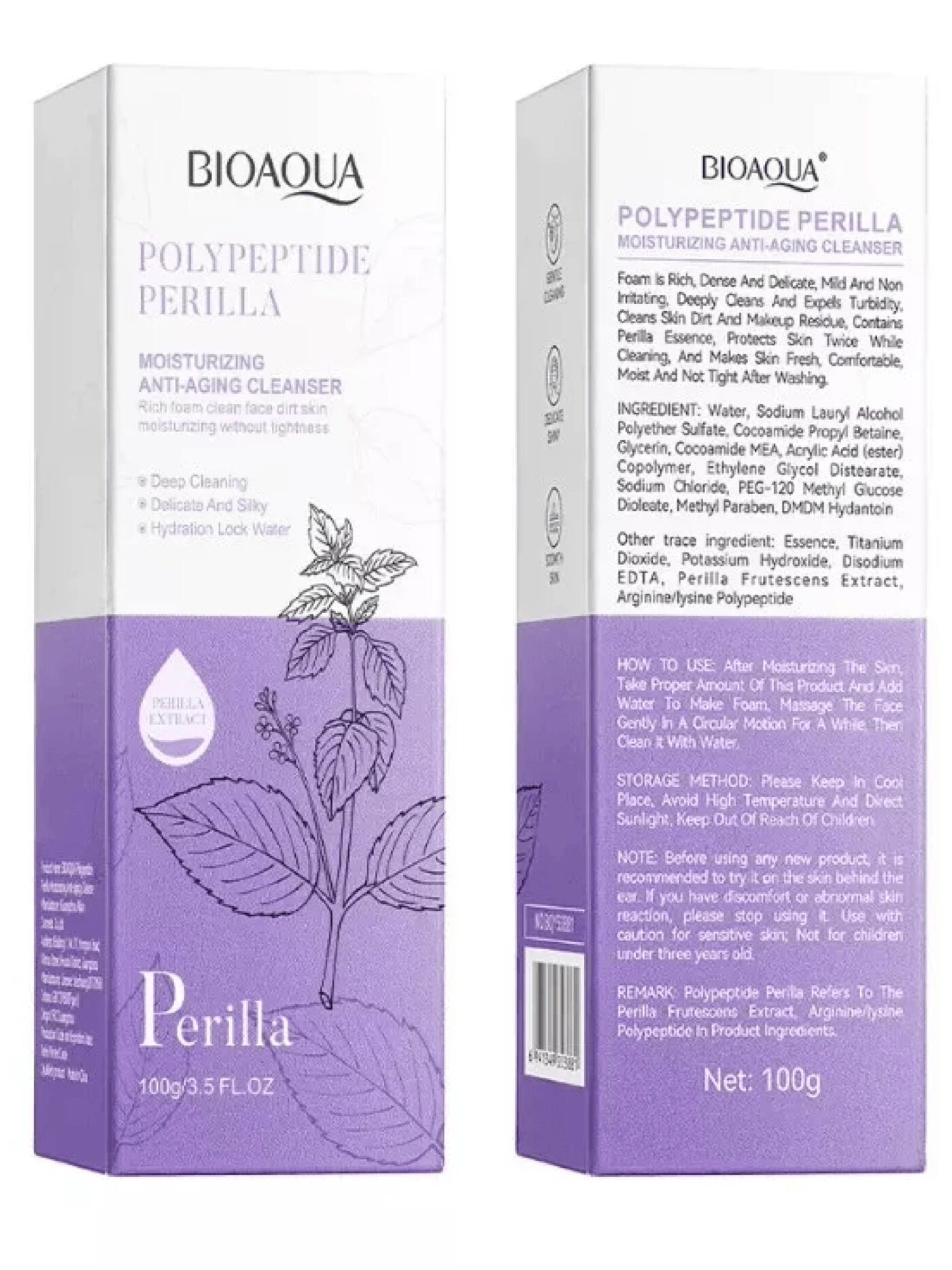 BIOAQUA Polypeptide Perilla Moisturizing Anti-Aging Cleanser